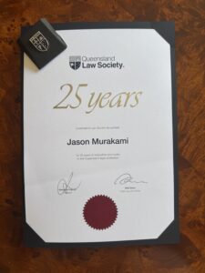 jason murakami 25 years in queensland law society